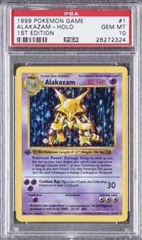 1999 Pokemon Game 1st Edition #1 Alakazam - Holo - PSA GEM MT 10